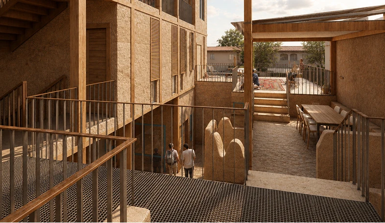 Двор Human House — визуализация концепции реконструкции